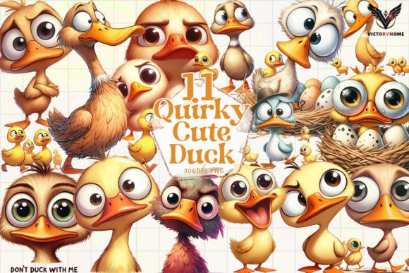 Download Quirky Cute Duck Clipart PNG Graphics - Duck clipart Collection