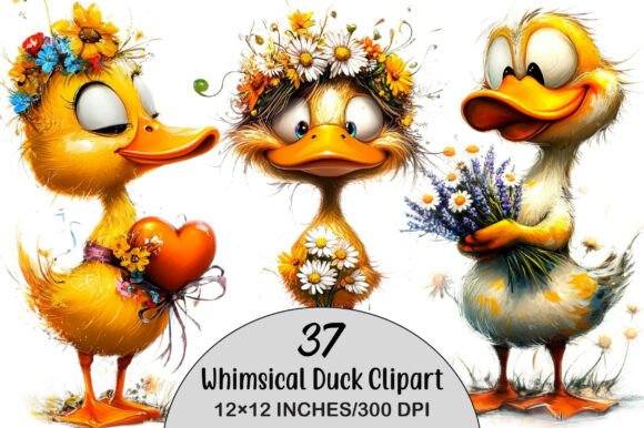 Download Whimsical Duck Clipart Bundle - Duck clipart Collection