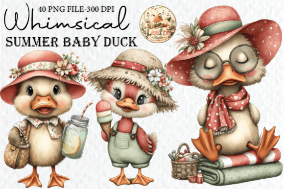 Download Whimsical Summer Baby Duck Clipart - Duck clipart Collection