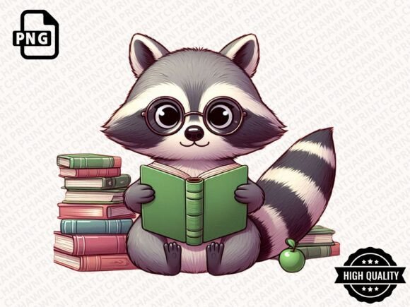 Download Cute Animal Reading Book Clipart PNG - Premium Resources