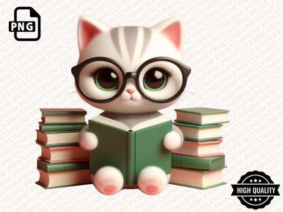 Download Cute Animal Reading Book Clipart PNG - Premium Resources
