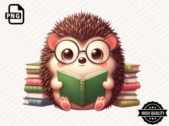 Download Cute Animal Reading Book Clipart PNG - Premium Resources