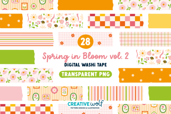 Download Spring in Bloom Vol.2 Digital Washi Tape - Washi tape Collection