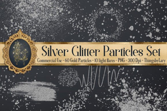 Download Silver Glitter Particles PNG Overlay - Glitter Collection