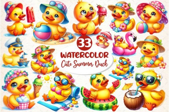 Download Cute Summer Rubber Duck Clipart - Duck clipart Collection