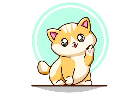 Download Cute Yellow White Baby Cat Illustration - Illustration Collection