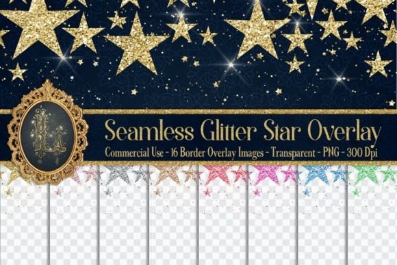 Download Seamless Glitter Star Overlay PNG - Glitter Collection
