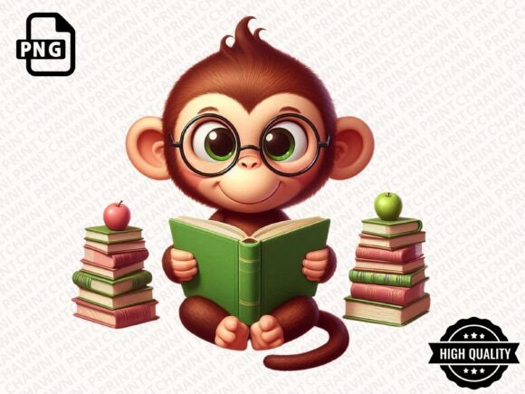 Download Cute Animal Reading Book Clipart PNG - Animal reading book Collection