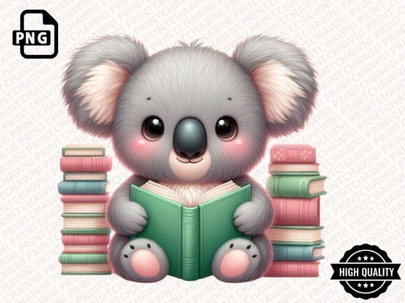 Download Cute Animal Reading Book Clipart PNG - Premium Resources