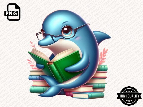 Download Cute Animal Reading Book Clipart PNG - Premium Bundle