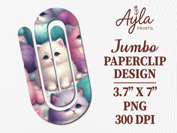 Download Pastel Kitten Cat Jumbo Paperclip Design - Pastel Collection